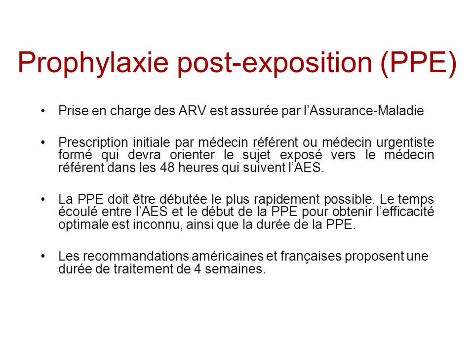 Prophylaxie post-exposition (PPE)
