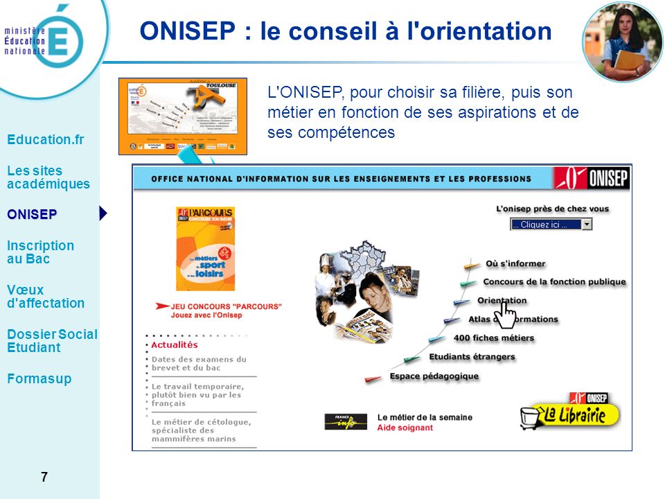ONISEP : le conseil à l orientation