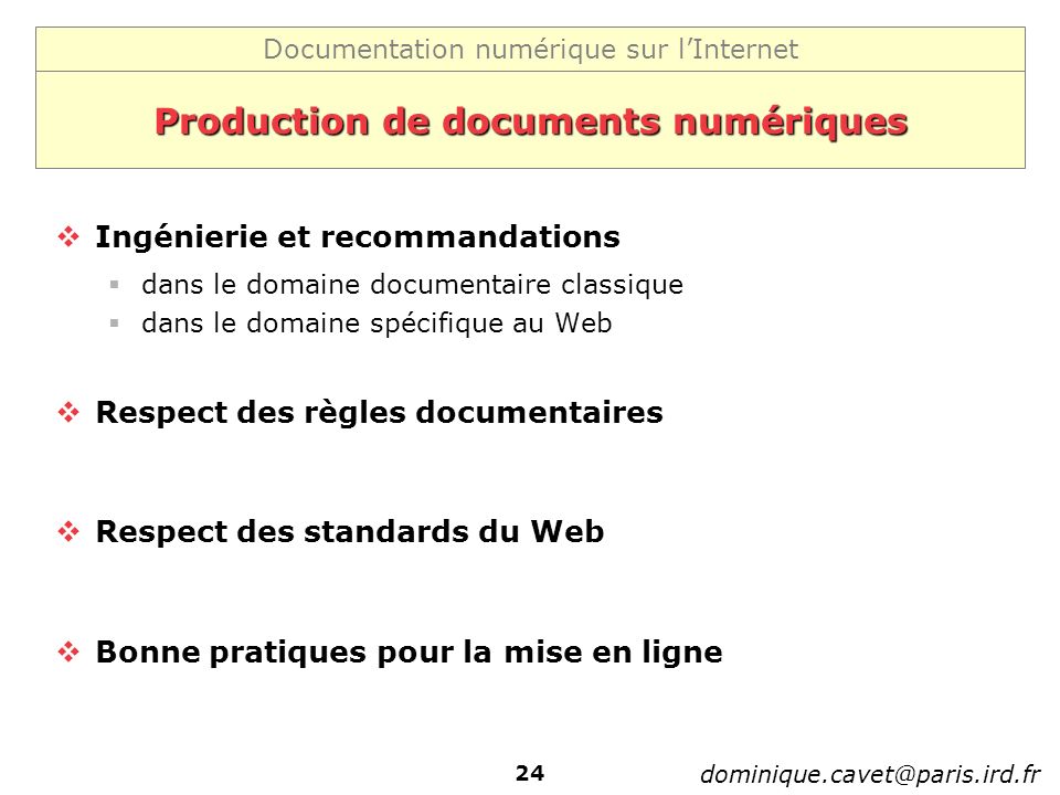 Production de documents numériques