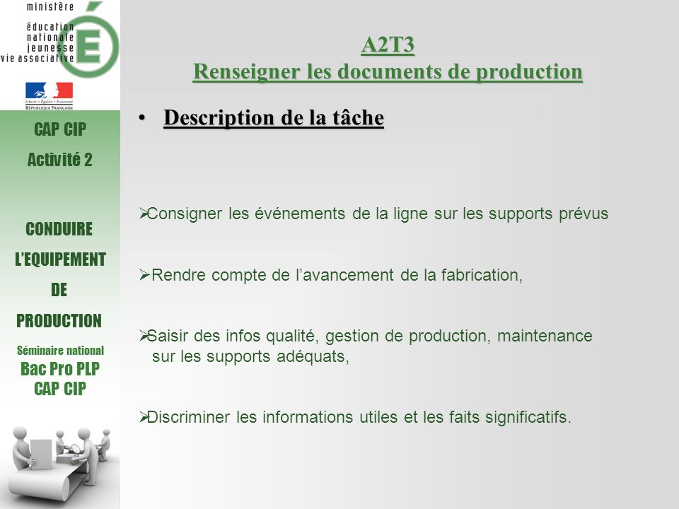 A2T3 Renseigner les documents de production