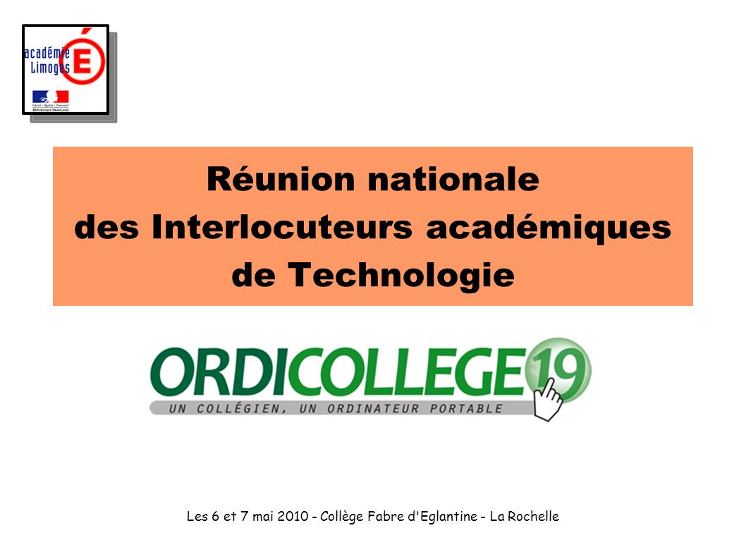 Réunion nationale des Interlocuteurs académiques de Technologie