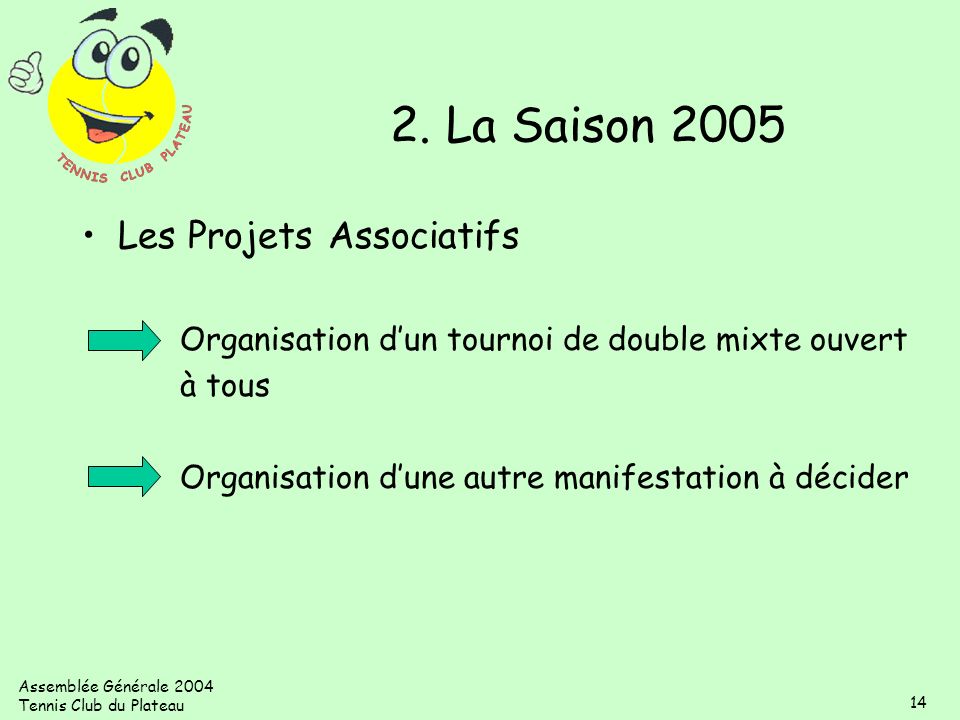 2. La Saison 2005 Les Projets Associatifs
