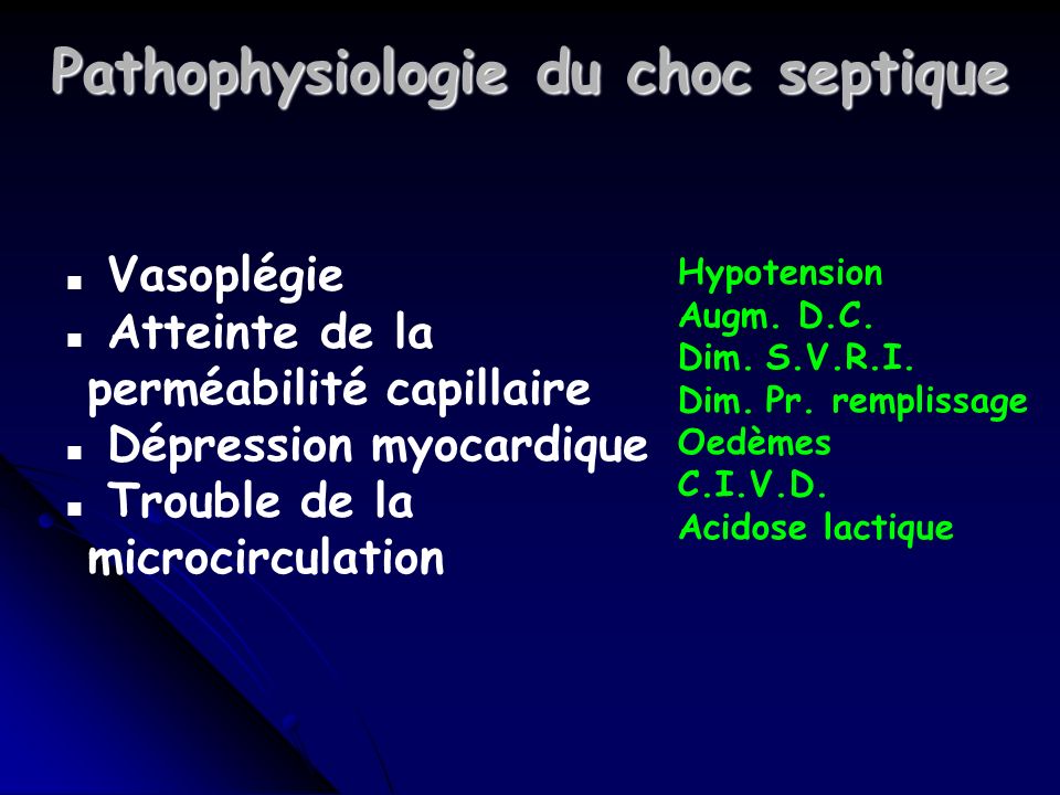 Pathophysiologie du choc septique