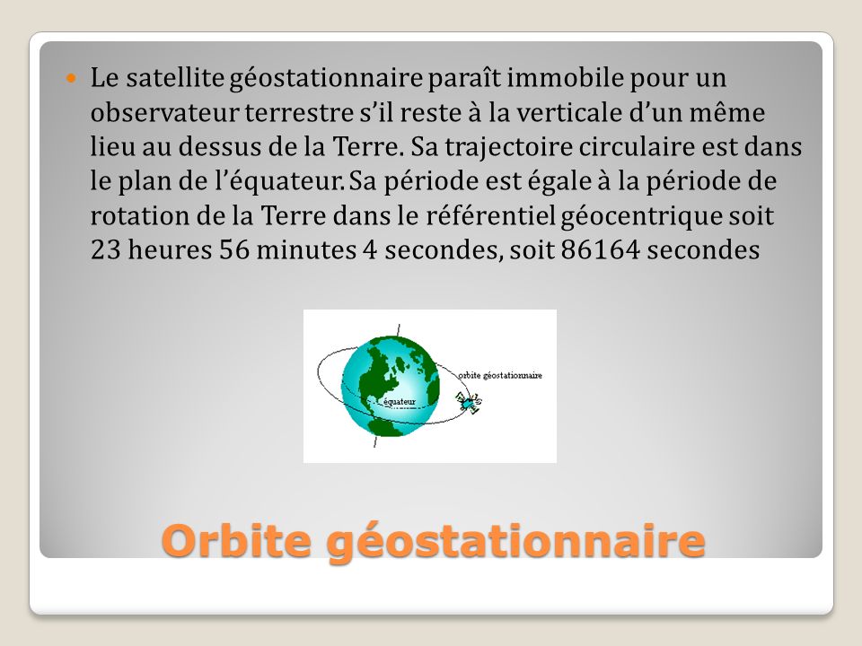 Orbite géostationnaire