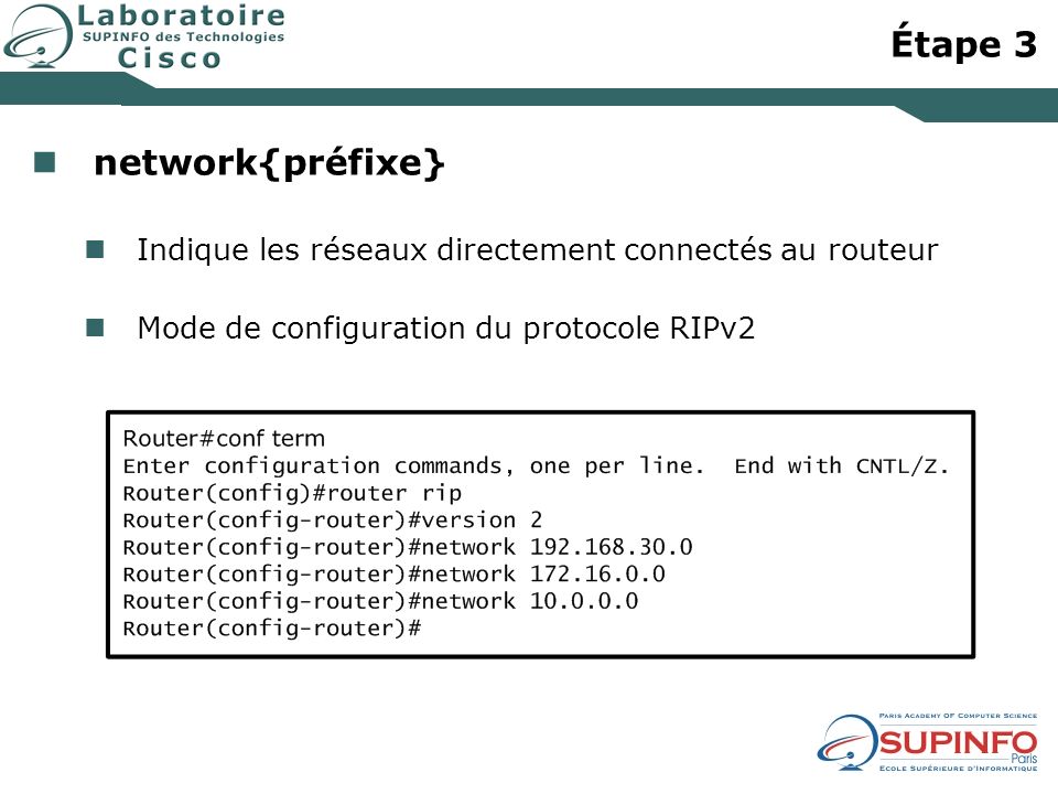 Étape 3 network{préfixe}