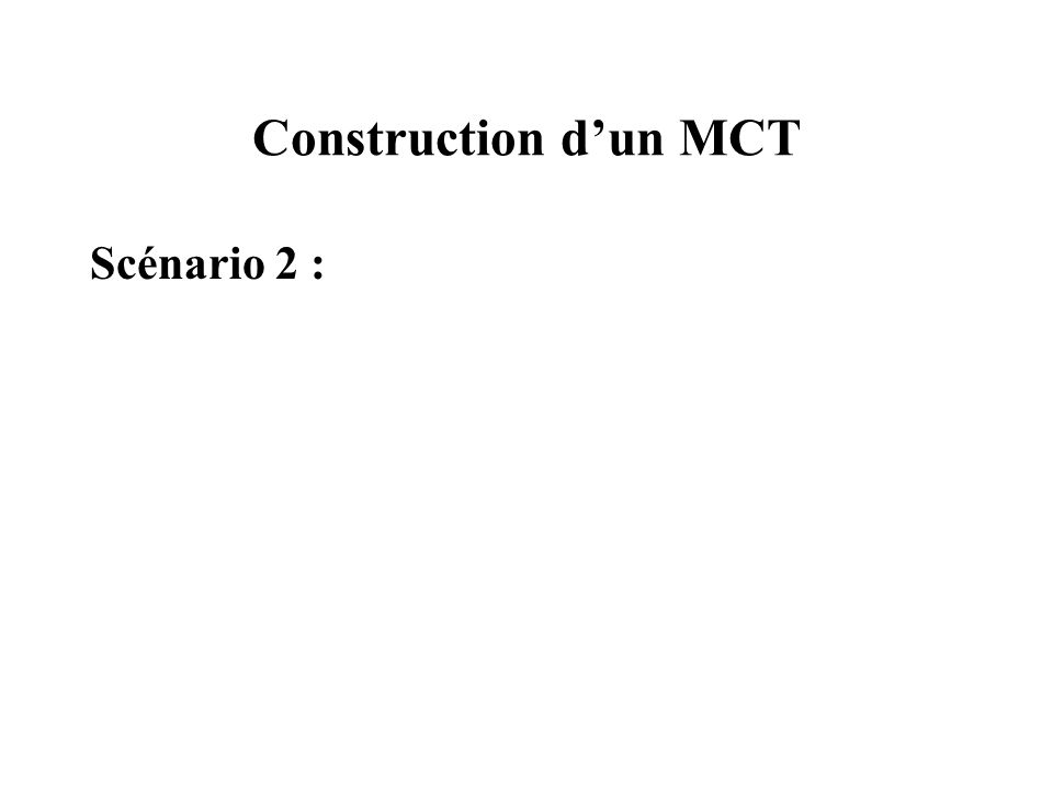 Construction d’un MCT Scénario 2 :