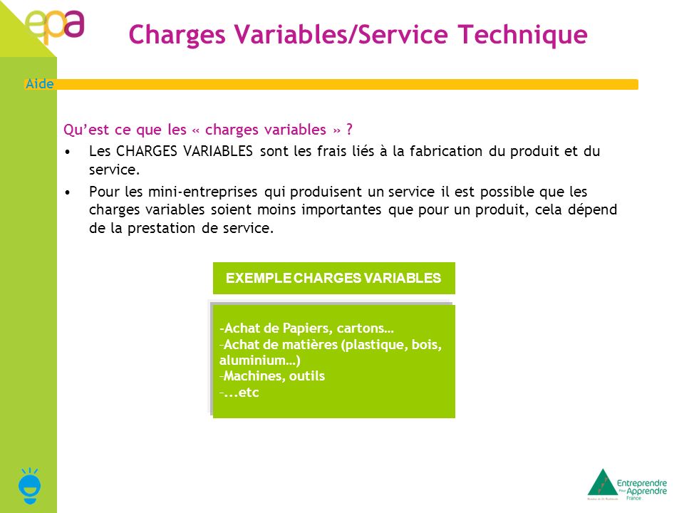 Charges Variables/Service Technique