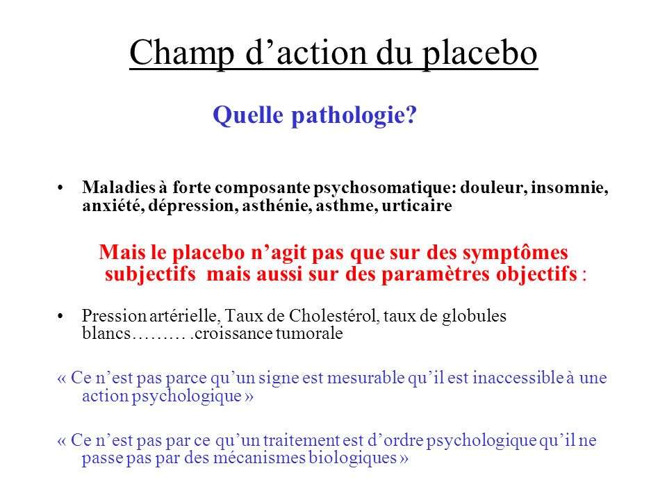Champ d’action du placebo