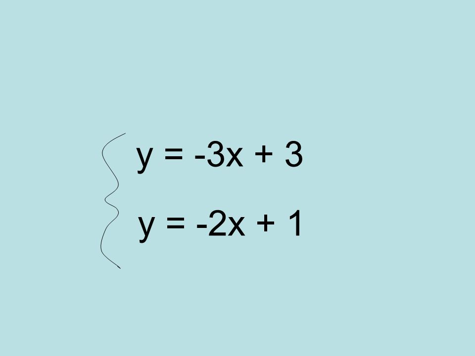 y = -3x + 3 y = -2x + 1