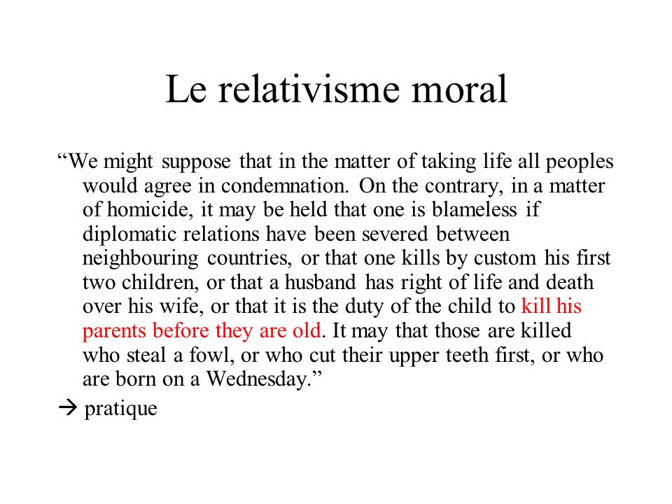 Le relativisme moral