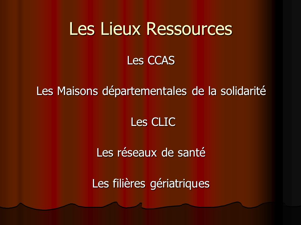Les Lieux Ressources Les CCAS