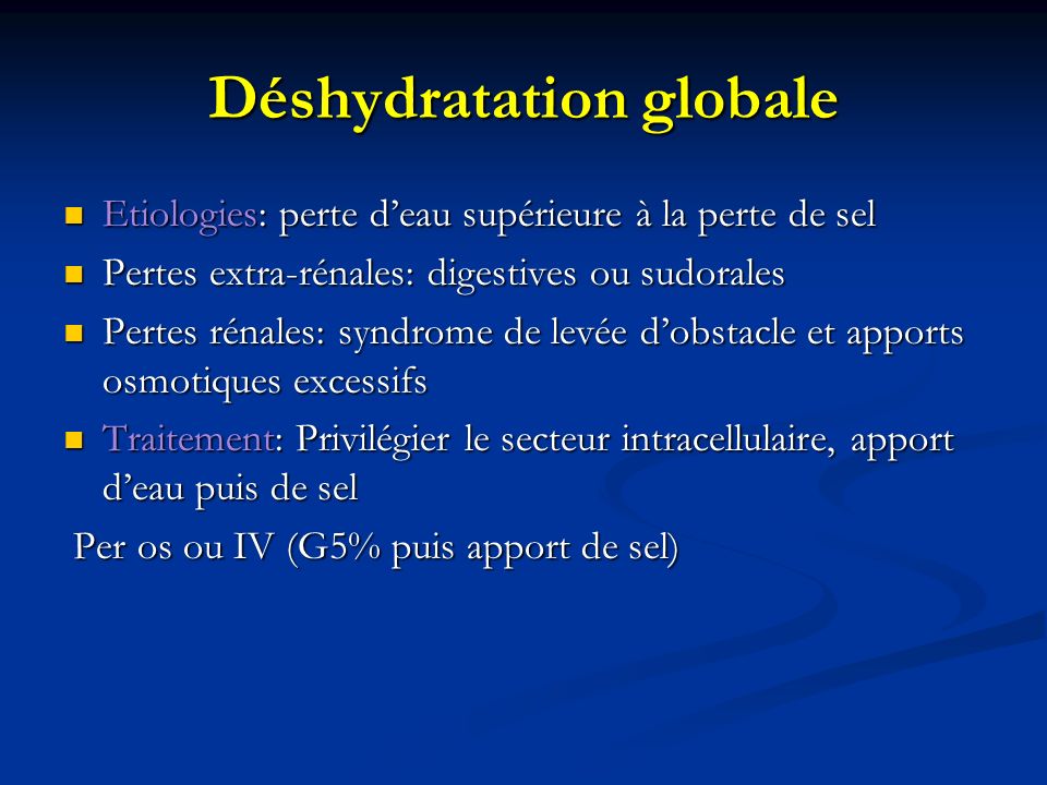 Déshydratation globale