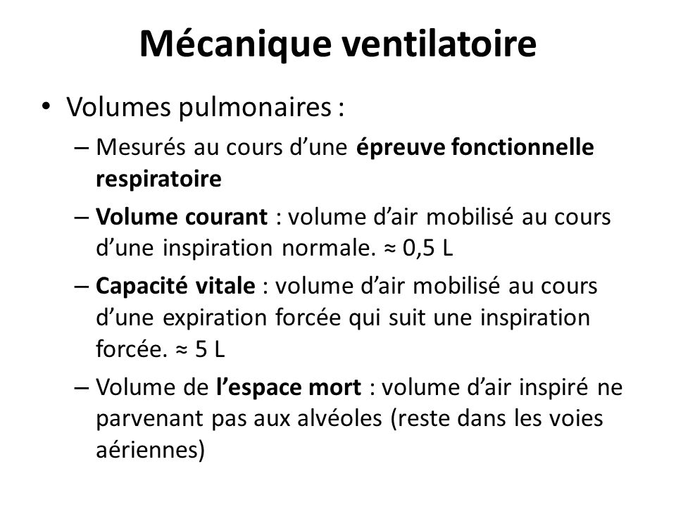 Mécanique ventilatoire