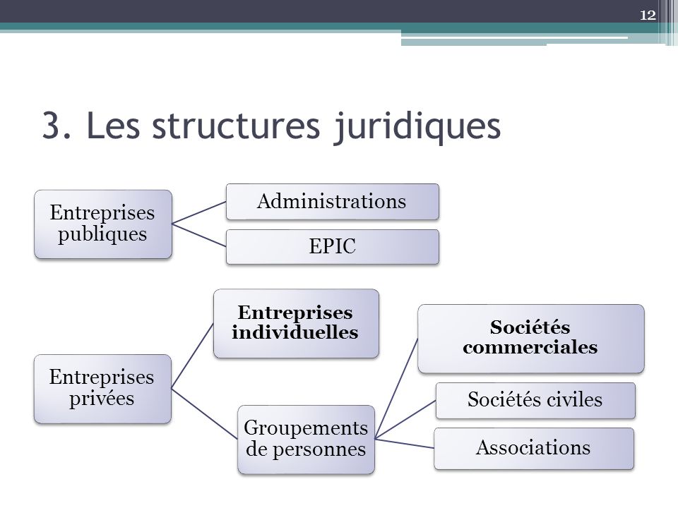 3. Les structures juridiques