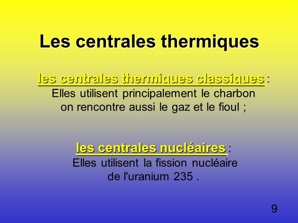 Les centrales thermiques