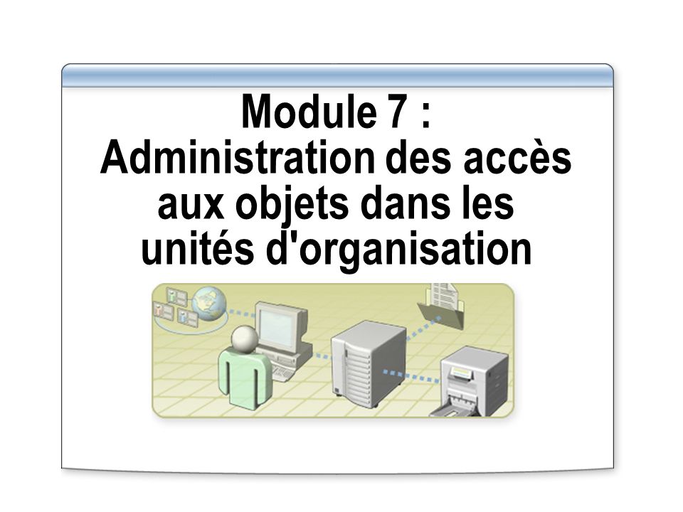 Module 7 : Administration des accès aux objets dans les unités d organisation