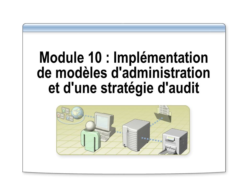 Module 10 : Implémentation de modèles d administration et d une stratégie d audit