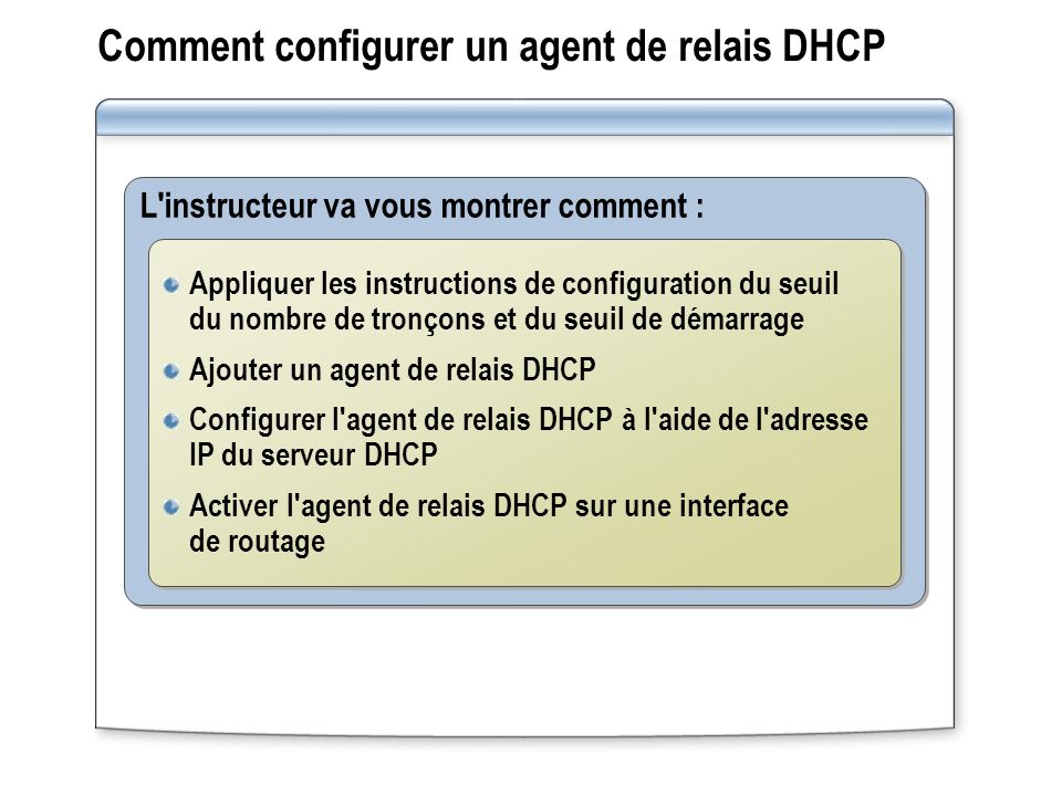 Comment configurer un agent de relais DHCP
