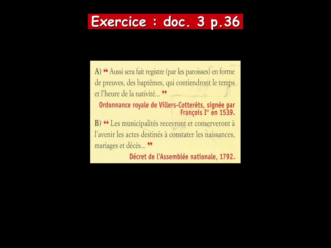 Exercice : doc. 3 p.36