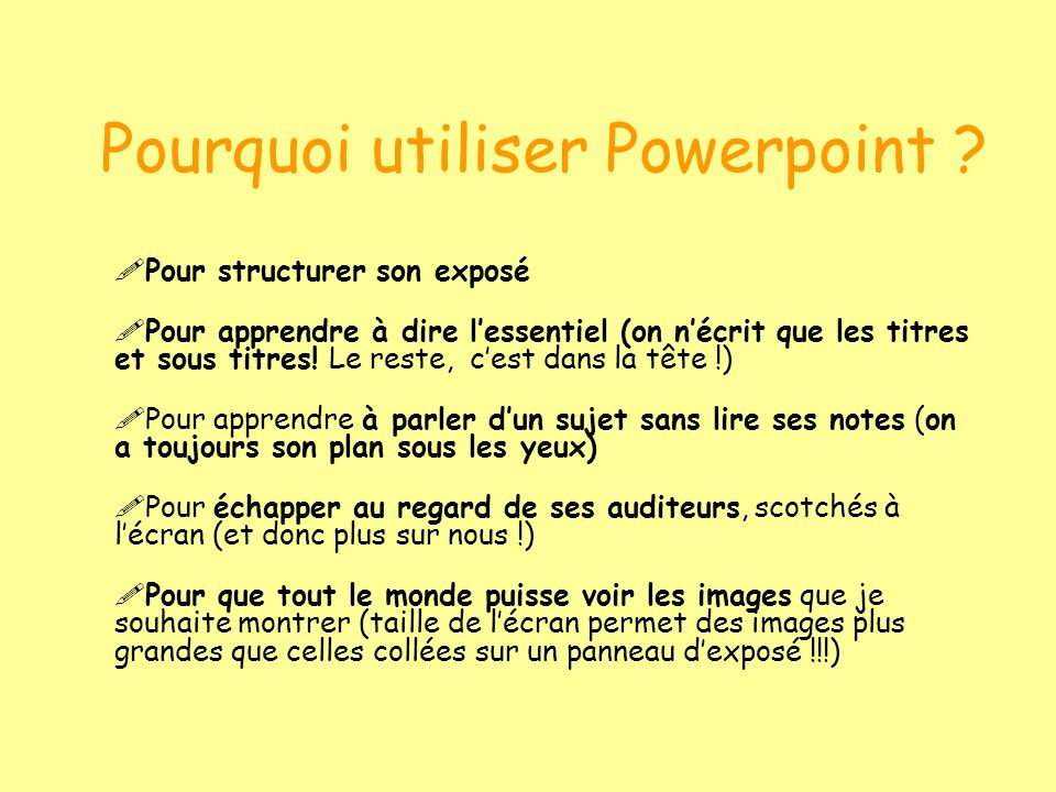 Pourquoi utiliser Powerpoint