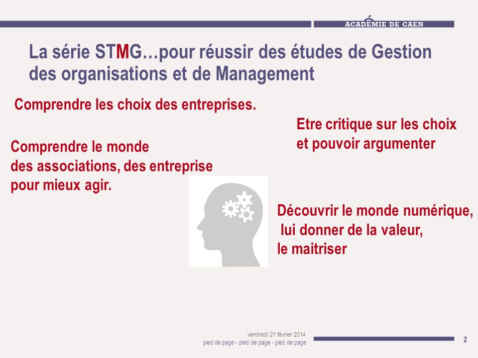 La série STMG…pour réussir des études de Gestion des organisations et de Management