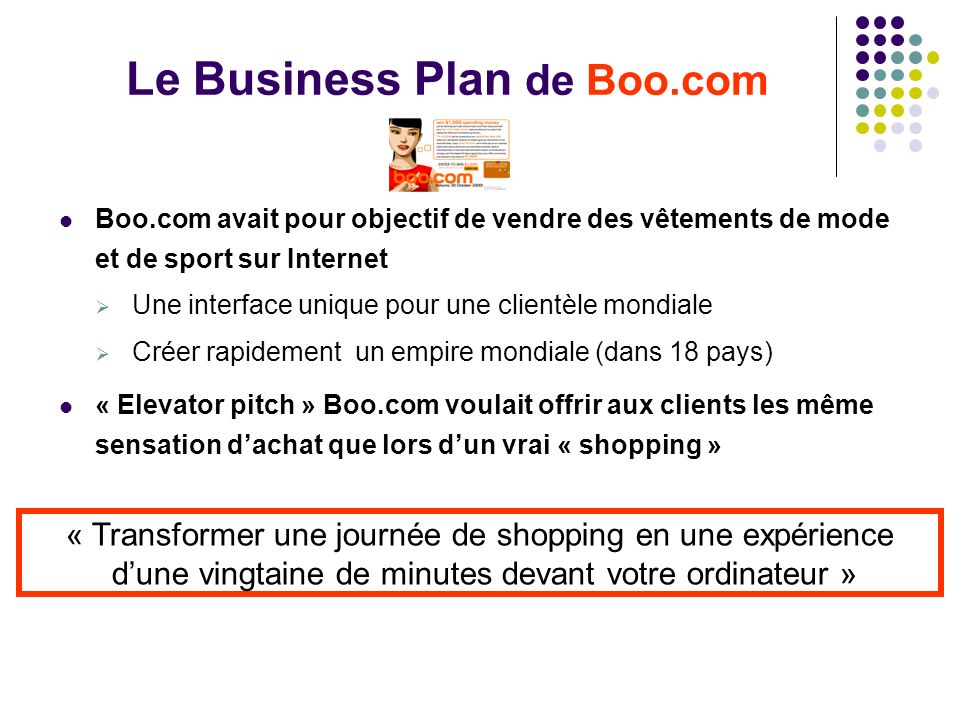 Le Business Plan de Boo.com