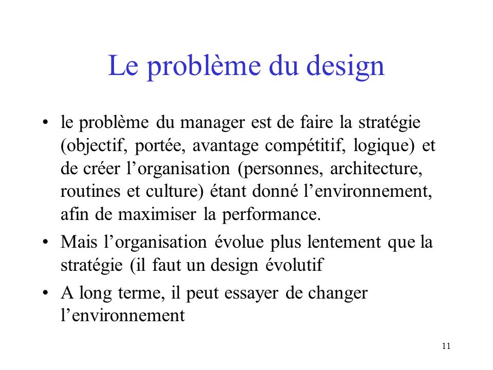 Le problème du design