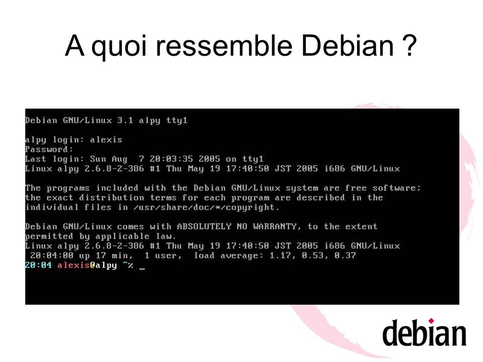 A quoi ressemble Debian