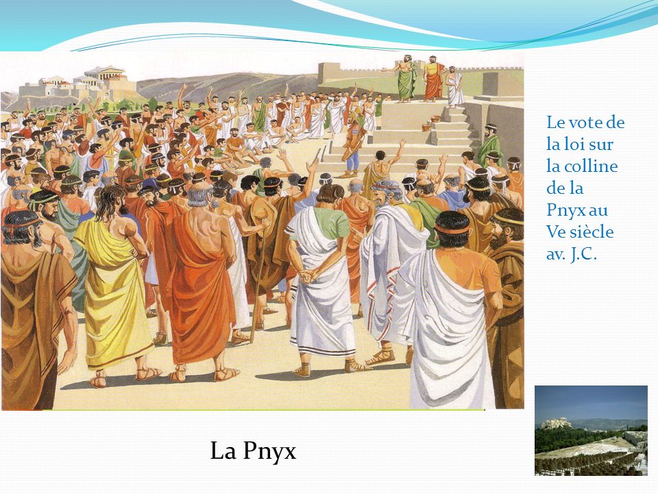 Le vote de la loi sur la colline de la Pnyx au Ve siècle av. J.C.