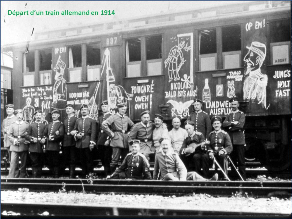 Départ d’un train allemand en 1914