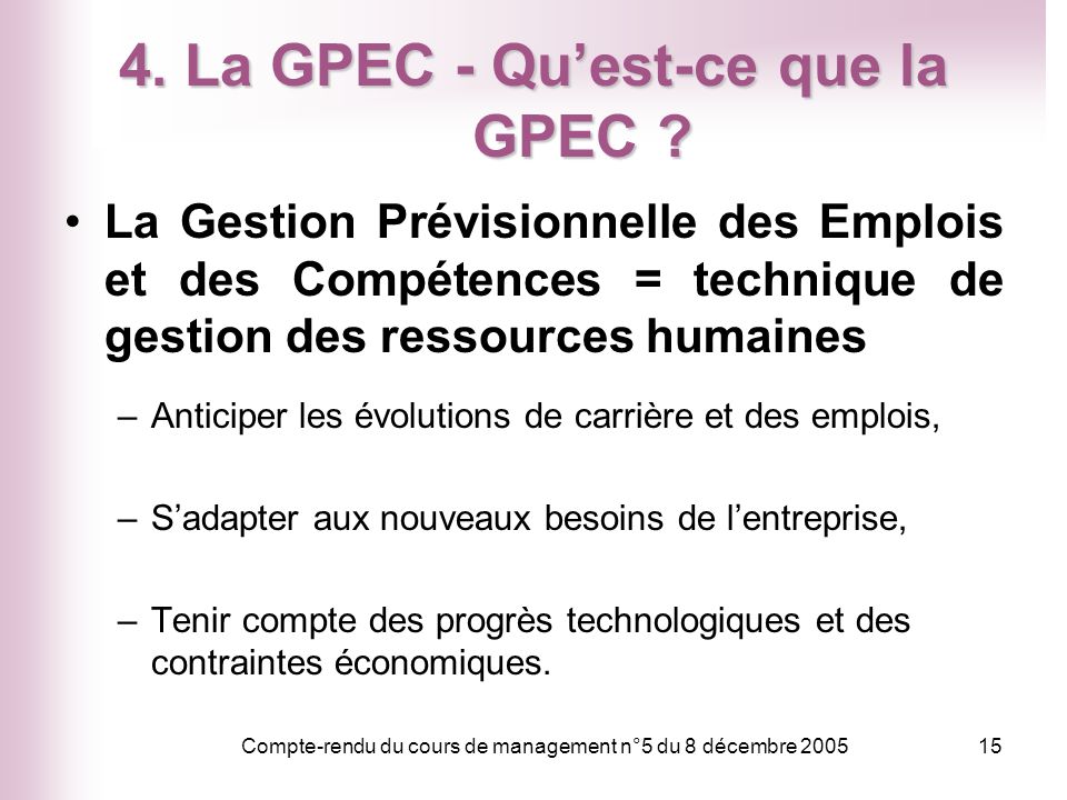 4. La GPEC - Qu’est-ce que la GPEC