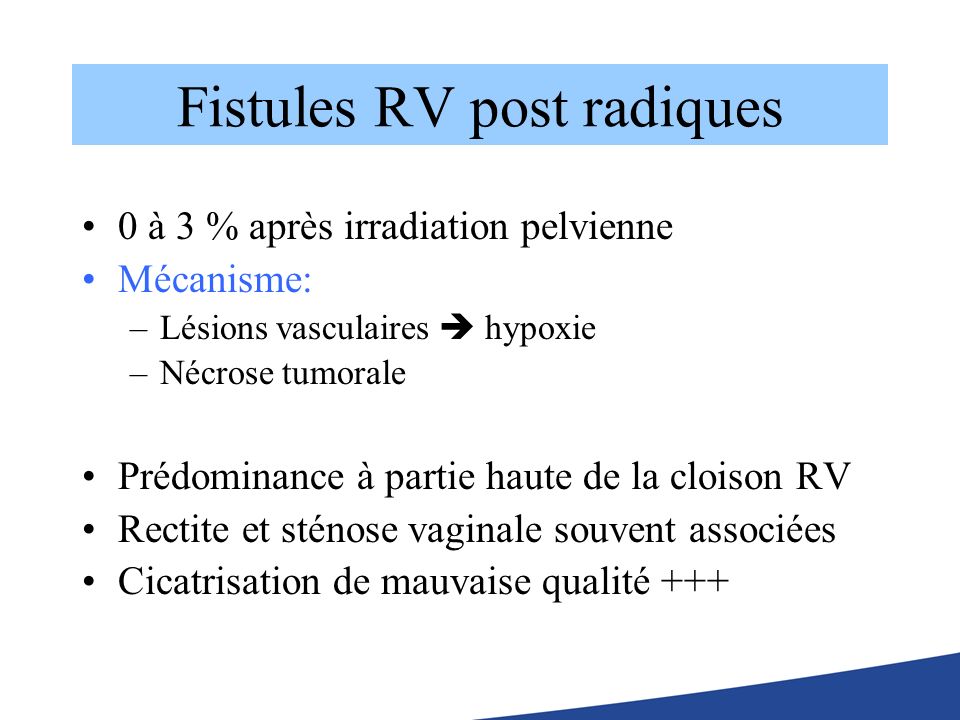Fistules RV post radiques