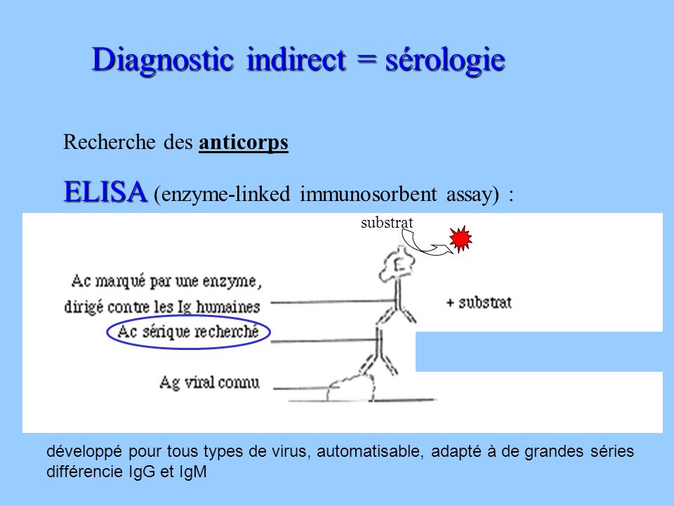 Diagnostic indirect = sérologie