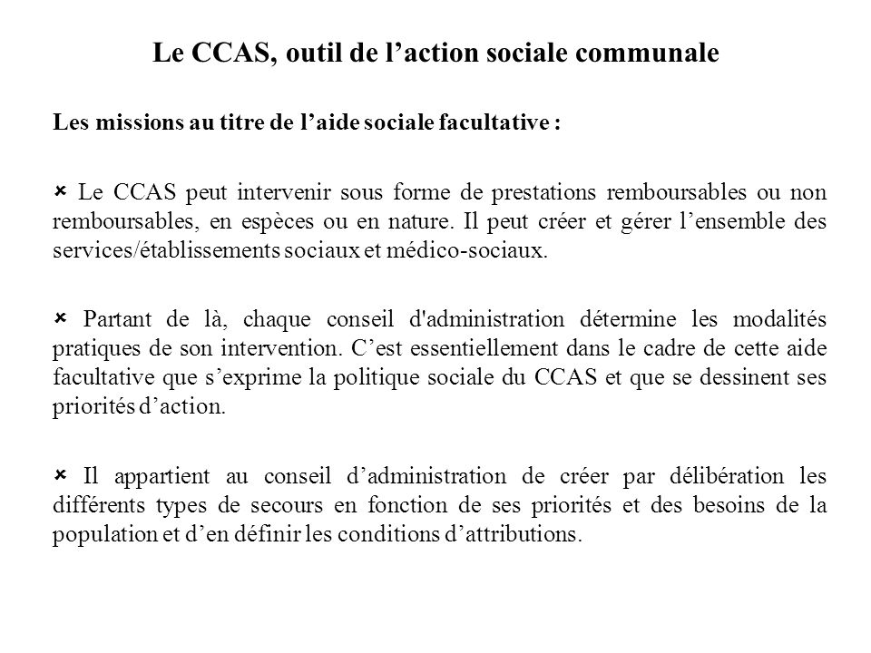 Le CCAS, outil de l’action sociale communale