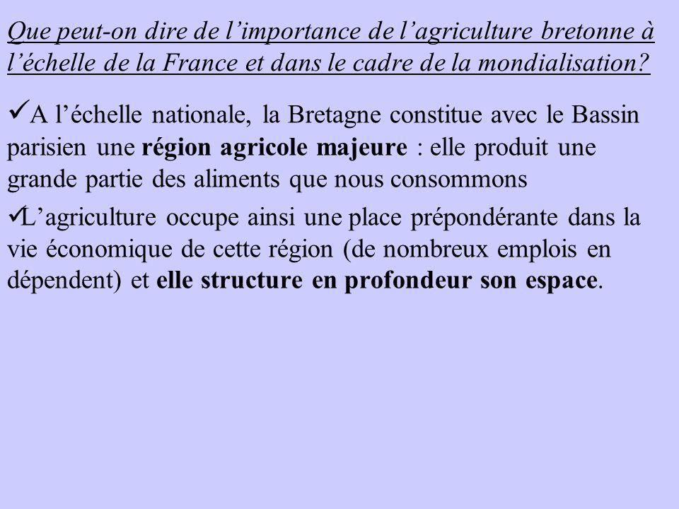 Que peut-on dire de l’importance de l’agriculture bretonne à l’échelle de la France et dans le cadre de la mondialisation