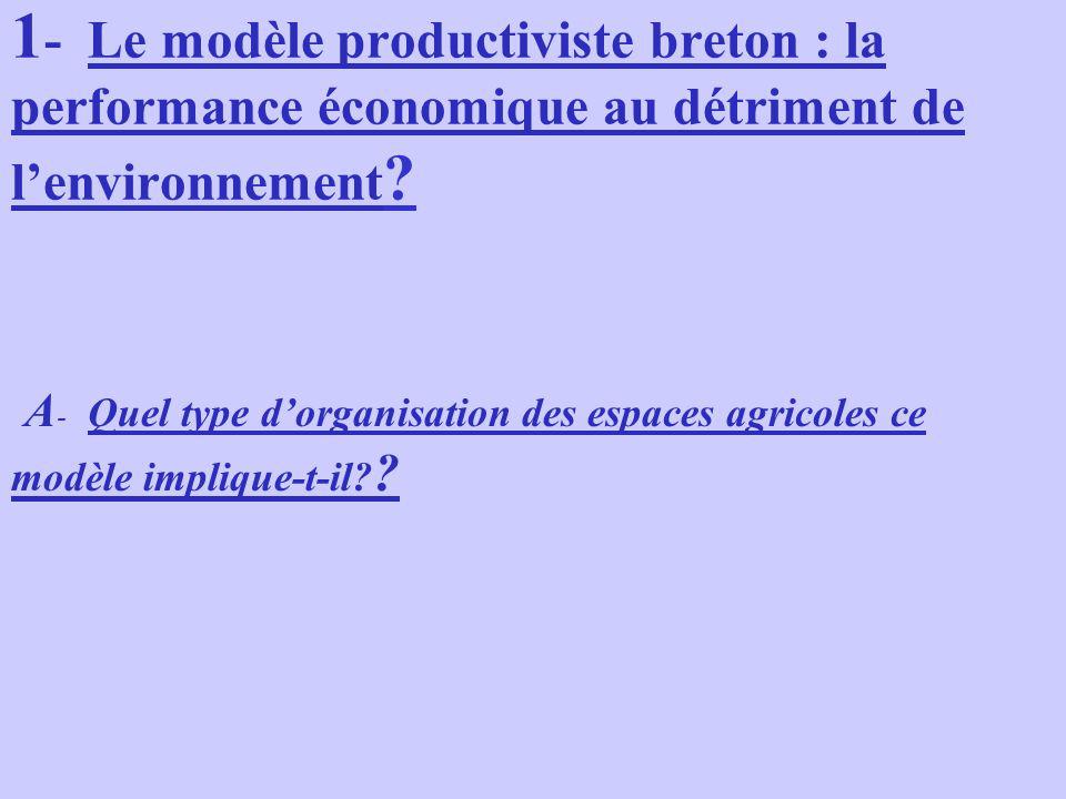 1- Le modèle productiviste breton : la performance économique au détriment de l’environnement