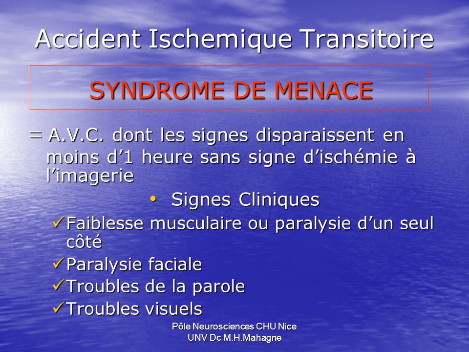 Accident Ischemique Transitoire