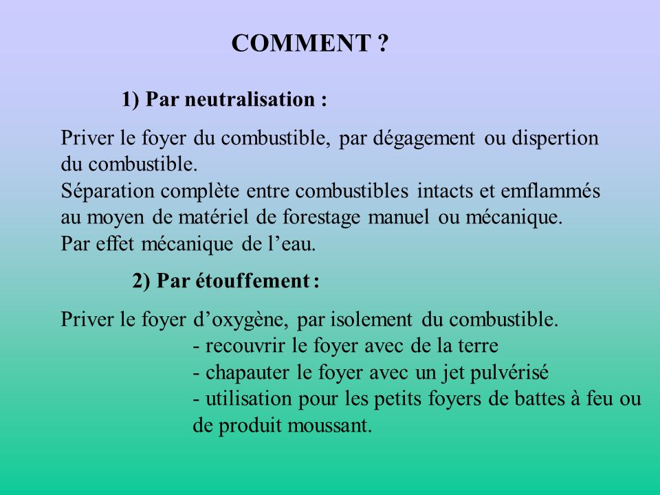 COMMENT 1) Par neutralisation :