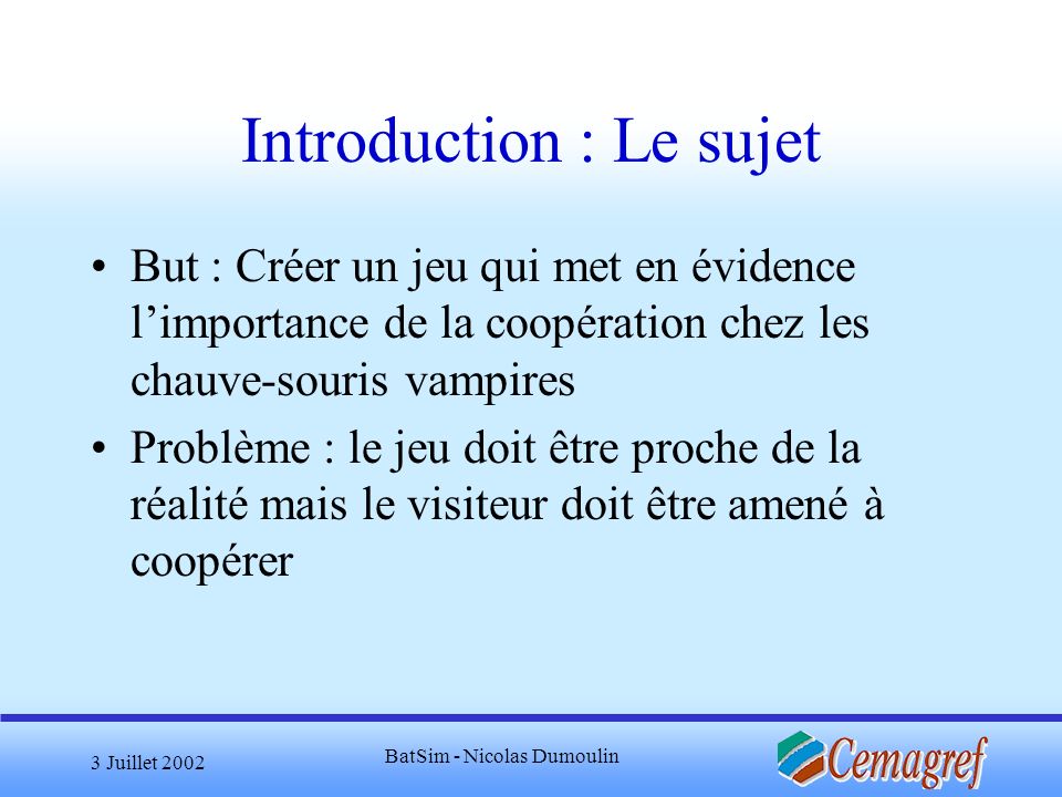 Introduction : Le sujet