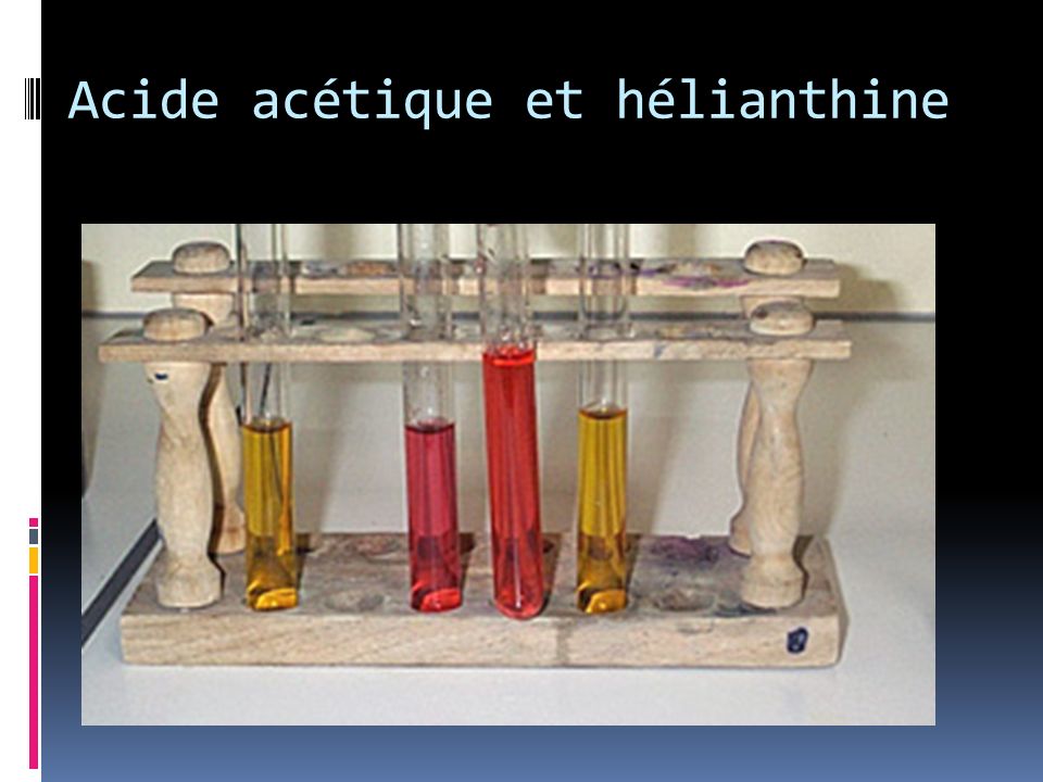 Acide acétique et hélianthine