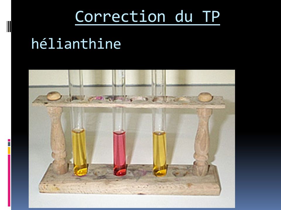Correction du TP hélianthine