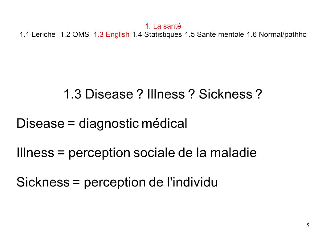 1.3 Disease Illness Sickness