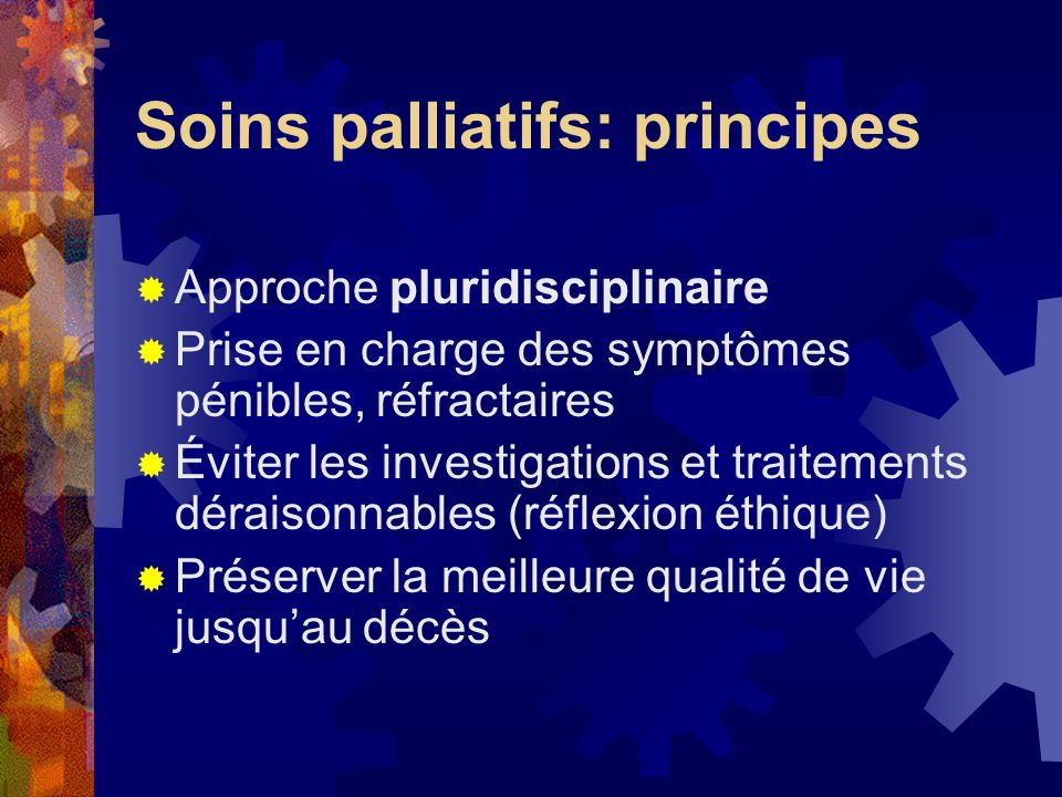 Soins palliatifs: principes
