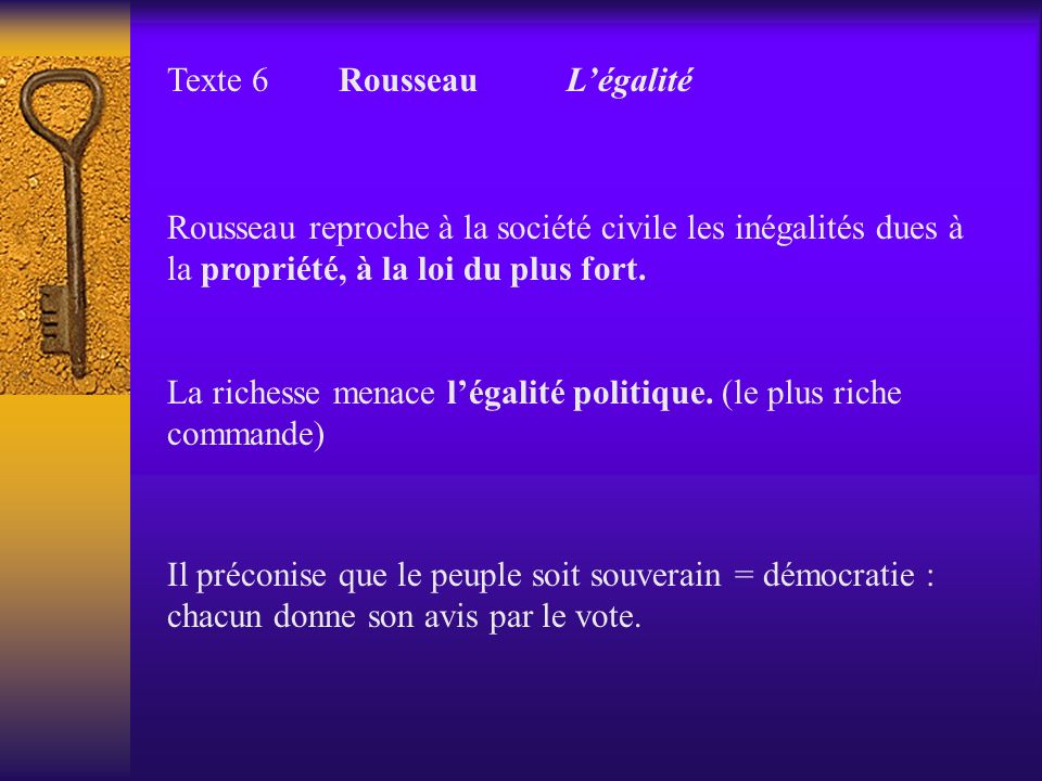 Texte 6 Rousseau L’égalité