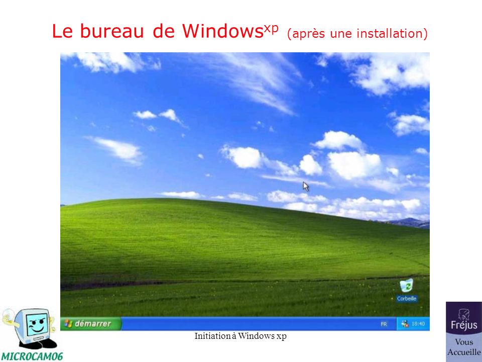 Le bureau de Windowsxp (après une installation)