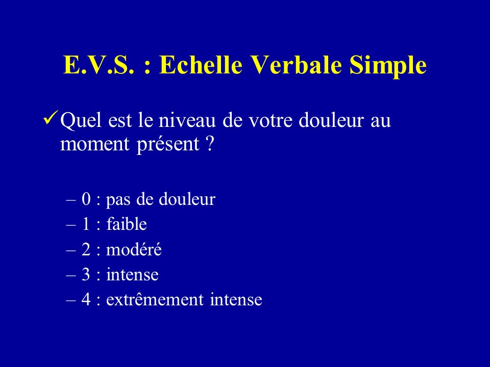 E.V.S. : Echelle Verbale Simple