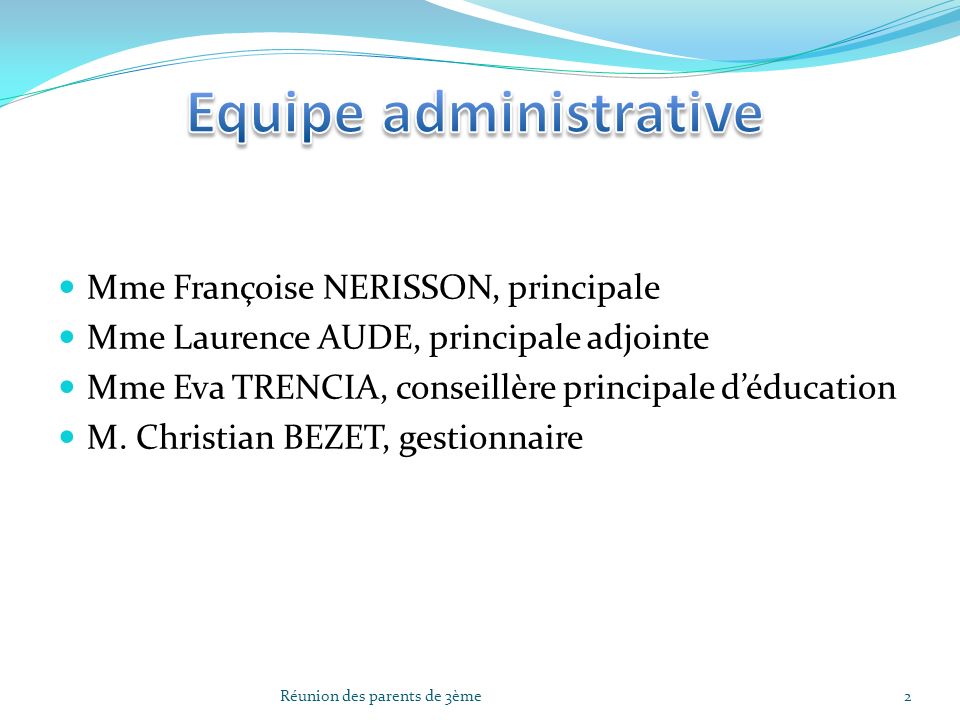 Equipe administrative