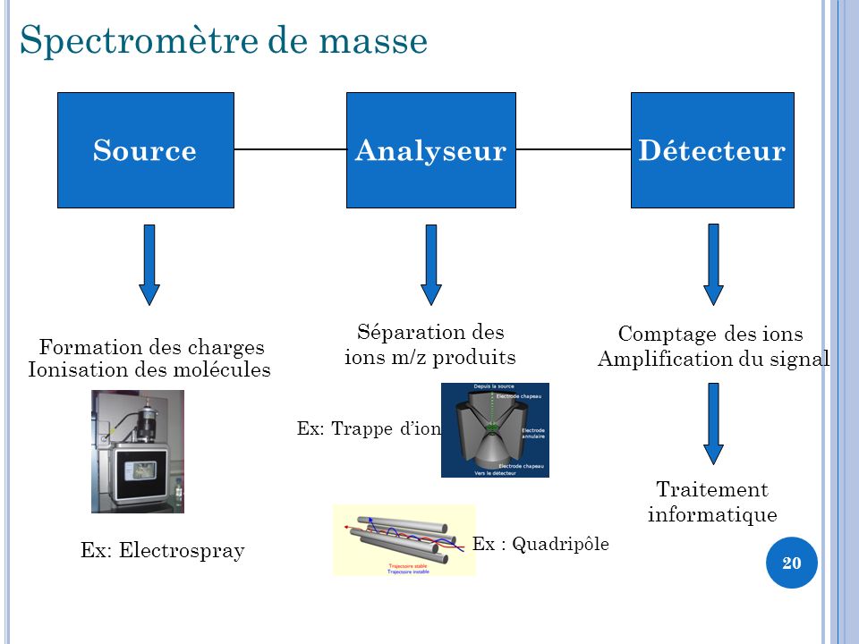 Spectromètre de masse Source Analyseur Détecteur