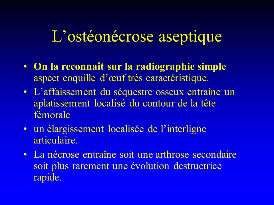 L’ostéonécrose aseptique