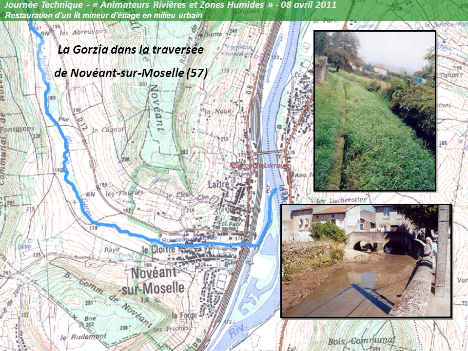 La Gorzia dans la traversée de Novéant-sur-Moselle (57)